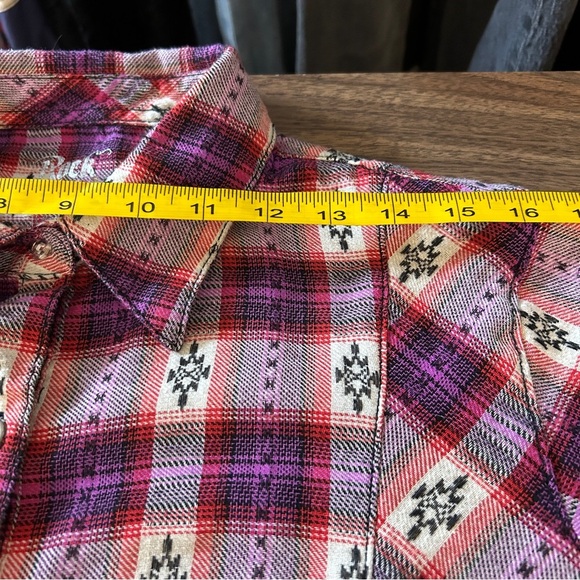 Rock 47 By Wrangler Women’s Plaid Button Down Shirt Dress L - Picture 6 of 11